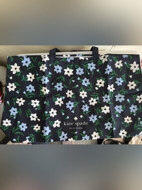 Kate Spade Large Black Floral Tote Bag